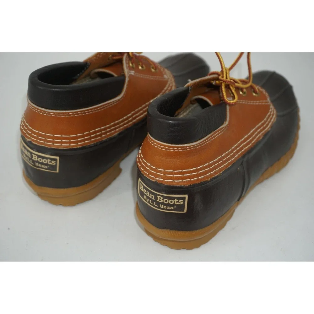 L.L. Bean Bean Boots Brown Leather Duck Rain Boots Waterproof Men's Size 9 USA